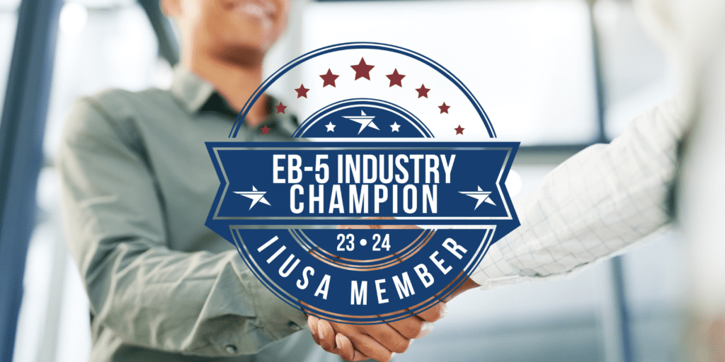 EB-5 Industry Champion 2023-24 Member handshake.